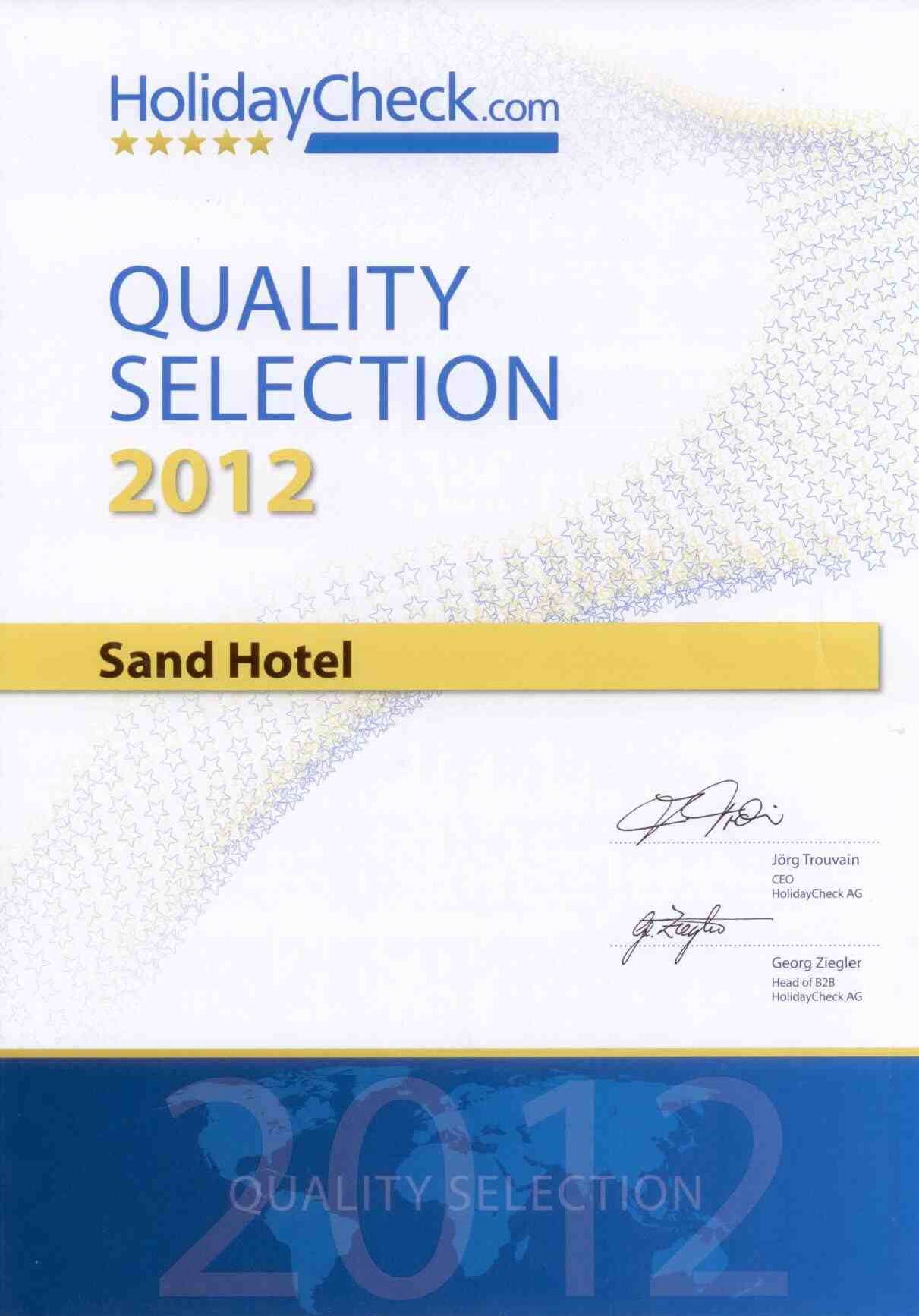 Holidaycheck Quality Selection 2012-dyplom